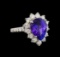 14KT White Gold 4.48 ctw Tanzanite and Diamond Ring