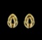 Braided Shell Shaped Post Earrings - Gold Plated