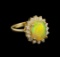 2.25 ctw Opal and Diamond Ring - 14KT Yellow Gold