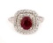 1.60 ctw Ruby and Diamond Ring - 14KT Two-Tone Gold
