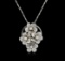 14KT White Gold 1.37 ctw Diamond Pendant With Chain