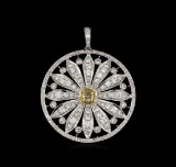 4.59 ctw Diamond Pendant - 18KT White Gold