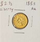 1853 $2 1/2 Liberty Head Quarter Eagle Gold Coin