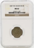 1807MF Denmark 4 Skilling Coin NGC MS62