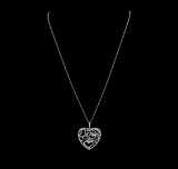 1.11 ctw Diamond Pendant & Chain - 14KT White Gold