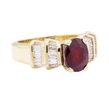 4.19 ctw Ruby And Diamond Ring - 14KT Yellow Gold