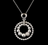 0.12 ctw Diamond Pendant With Chain - 14KT White Gold