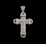 16.24 ctw Diamond Cross Pendant - 10KT White Gold