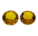 10.75 ctw.Natural Round Cut Citrine Quartz Parcel of Two