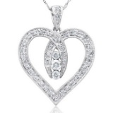 14k White Gold 0.52CTW Diamond Pendant, (I1-I2/H-I)