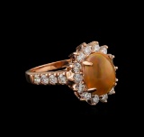1.68 ctw Opal and Diamond Ring - 14KT Rose Gold
