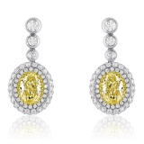 18k Two Tone Gold 2.39CTW Diamond Earrings, (VS1-VS2/VS1-SI1/G-H)