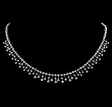 5.80 ctw Diamond Necklace - 18KT White Gold
