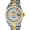 Rolex Ladies Quickset 2 Tone 18K Mother Of Pearl Diamond Datejust Wristwatch