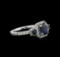 0.83 ctw Sapphire and Diamond Ring - 14KT White Gold