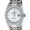 Rolex Mens Stainless Steel MOP Diamond Lugs 36MM Datejust Wristwatch