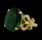 8.71 ctw Emerald and Diamond Ring - 14KT Yellow Gold