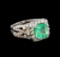 14KT White Gold 2.31 ctw Emerald and Diamond Ring