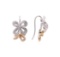 0.50 ctw Diamond Floral Motif French Wire Earrings - 14KT Rose and White Gold