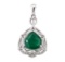 11.38 ctw Emerald and Diamond Pendant - 14KT White Gold