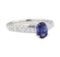 1.71 ctw Colored Stone and Diamond Ring - 18KT White Gold