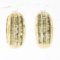 14K Yellow Gold 1.10 ctw 3 Row Channel Baguette Cut Diamond Hoop Huggie Earrings