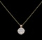 0.40 ctw Diamond Pendant With Chain - 14KT Rose Gold