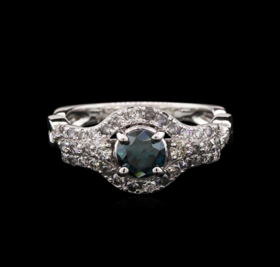 1.30 ctw Fancy Blue Diamond Ring - 14KT White Gold