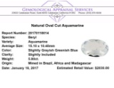 5.80 ct.Natural Oval Cut Aquamarine