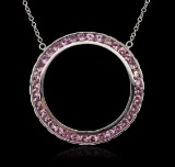 14KT White Gold 3.00 ctw Pink Sapphire Necklace