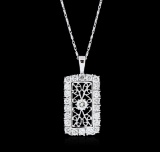 14KT White Gold 1.05 ctw Diamond Pendant With Chain
