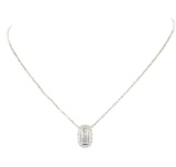 0.50 ctw Diamond Pendant with Chain - 14KT and 18KT White Gold