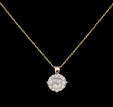 0.40 ctw Diamond Pendant With Chain - 14KT Rose Gold