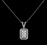 1.31 ctw Diamond Pendant With Chain - 14KT White Gold
