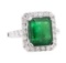 4.86 ctw Emerald and Diamond Ring - 14KT White Gold
