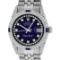 Rolex Mens Stainless Steel Diamond Lugs Blue Vignette & Sapphire Datejust Wristw