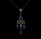 2.71 ctw Sapphire and Diamond Necklace - 18KT Rose Gold