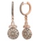 14k Rose Gold 1.65CTW Diamond and Brown Diamonds Earrings, (VS-SI1/F-G)