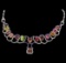 33.71 ctw Tourmaline and Diamond Necklace - 14KT White Gold