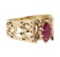 0.50 ctw Ruby Ring - 14KT Yellow Gold