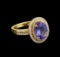 14KT Yellow Gold 3.02 ctw Tanzanite and Diamond Ring