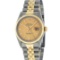 Rolex Mens 2 Tone 14K Champagne Linen Index 36MM Datejust Wristwatch With Rolex