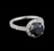 4.78 ctw Black Diamond Ring - 14KT White Gold