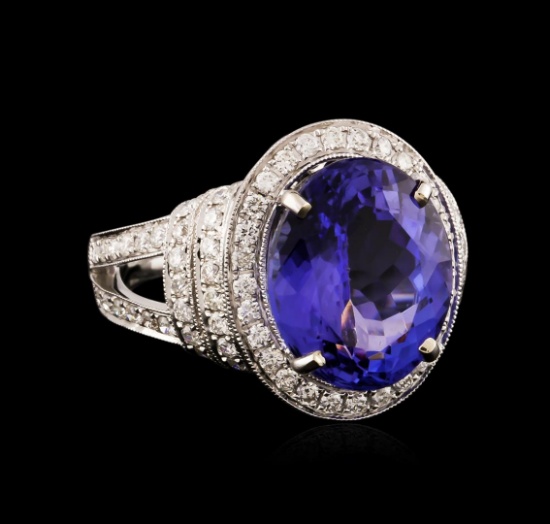 18KT White Gold 7.20 ctw Tanzanite and Diamond Ring