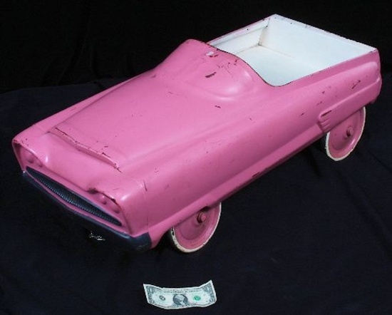 Antique Vintage Pink Pedal Car c.1930-50's