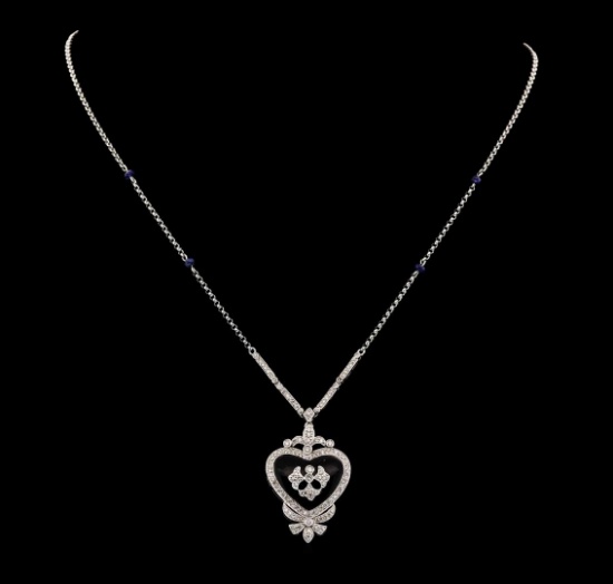 0.64 ctw Diamond Necklace - 14KT White Gold