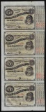 Uncut Sheet of (4) State of Louisiana Baby Bond Obsolete Notes