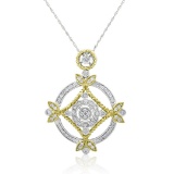 18k Two Tone Gold 0.54CTW Diamond Pendant, (SI1-SI1/H-I)