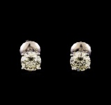 14KT White Gold 1.28 ctw Diamond Solitaire Earrings