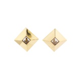 0.21 ctw Diamond Earrings - 18KT Yellow Gold